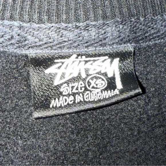 STUSSY | Black Crown Logo Crewneck Sweatshirt Graphic size XS - Picture 4 of 6